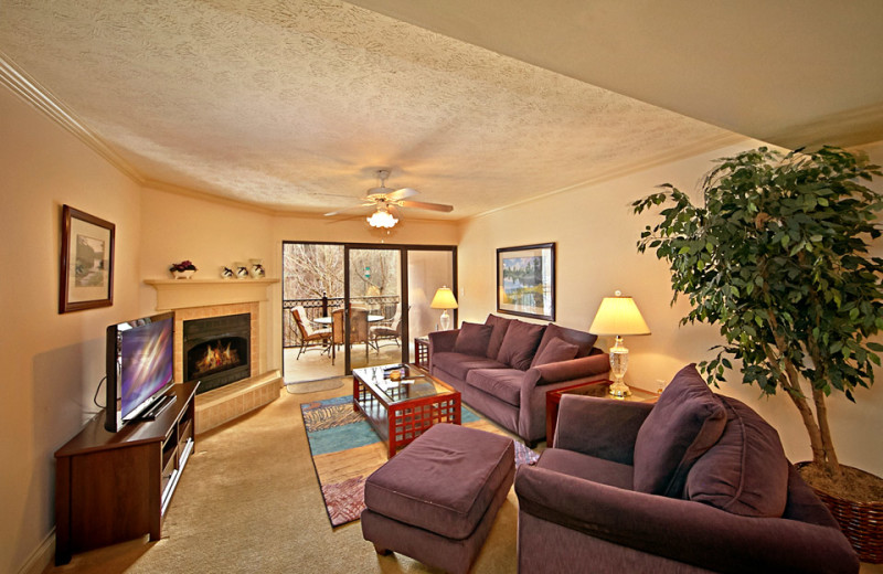 Vacation rental living room at SmokyMountains.com.