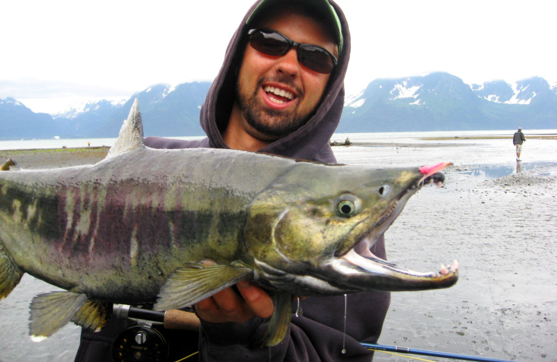 Fishing at Kenai River Drifter's Lodge.