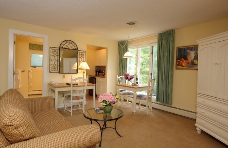 Guest room interior at Cranwell Resort.