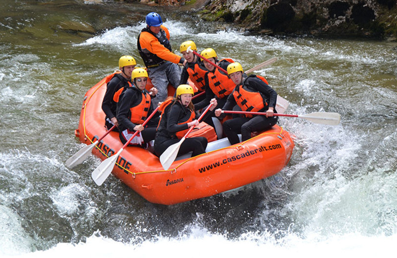 River rafting at Sourdough Lodge.