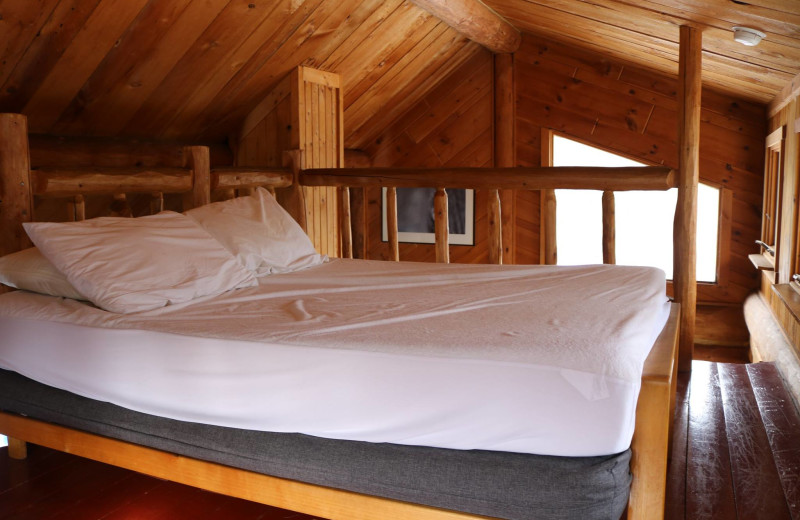 Guest room at Log Cabin Hideaways.