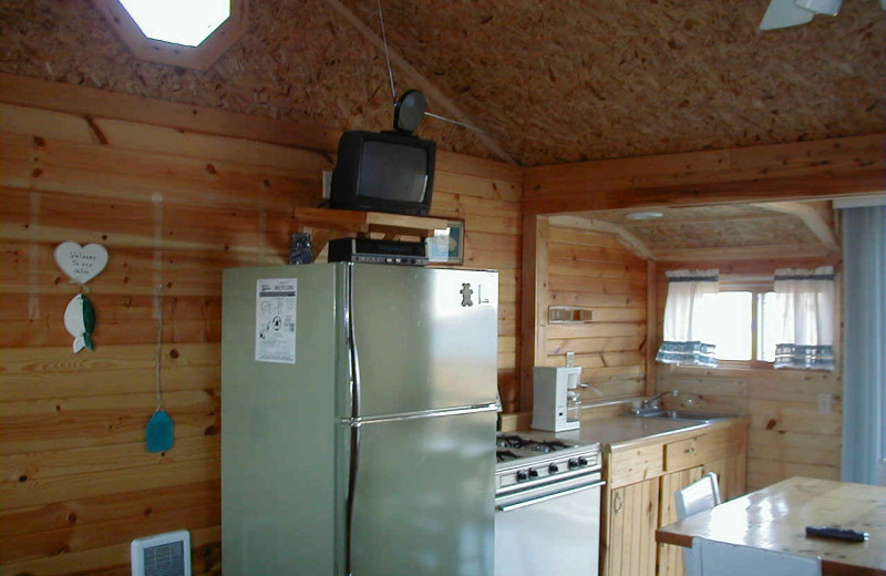 Cabin kitchen at Bigfoot Resort.