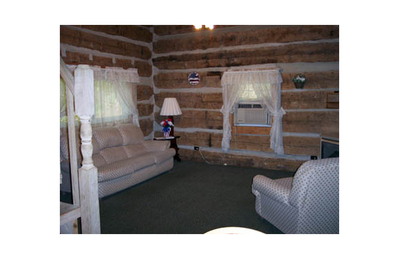 Cabin living room at Hocking Hills Cozy Cabins.