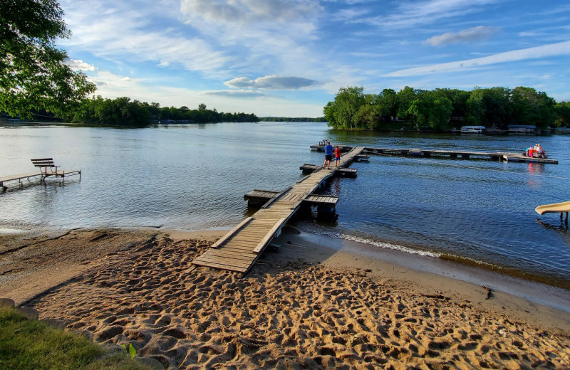 Beach at Riverside Resort.