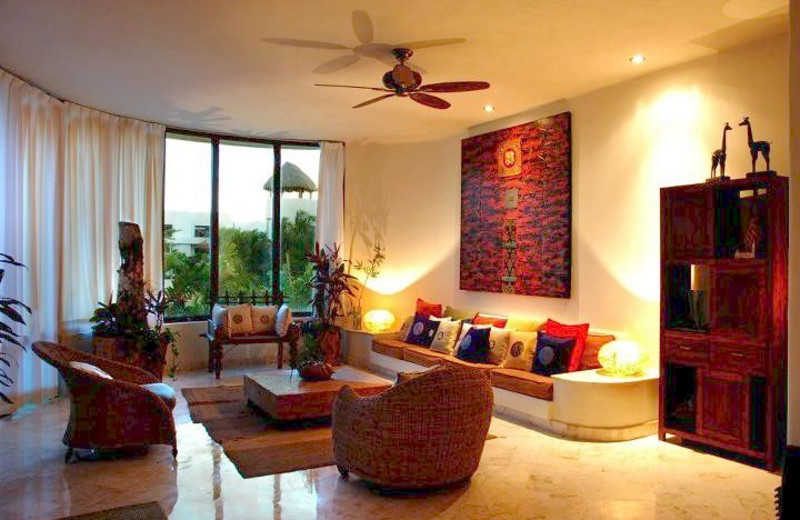 Vacation rental living room at Condo Hotels Playa Del Carmen.