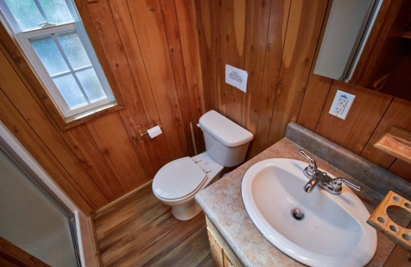 Cabin bathroom at MarVal Resort.