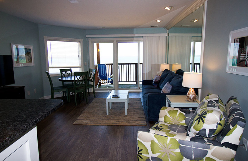 Condo living room at The Beach Condominiums Hotel-Resort.