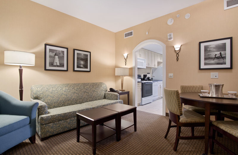 Suite interior at Hilton Suites Ocean City Oceanfront.