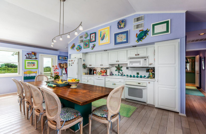 Rental kitchen at Gary Greene Vacation Rentals.