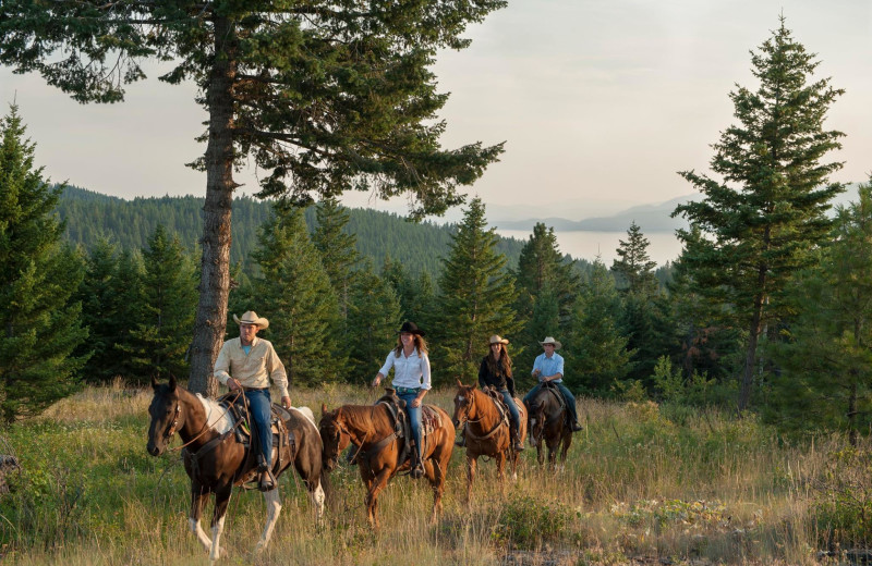 Horseback riding at Averill's Flathead Lake Lodge.