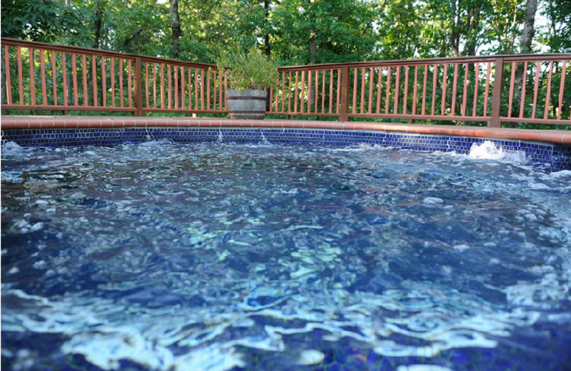 Outdoor hot tub at Dahlonega Spa Resort.