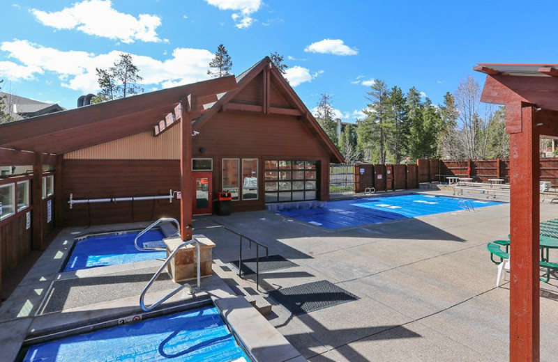 Rental outdoor pool at Majestic Lodging.