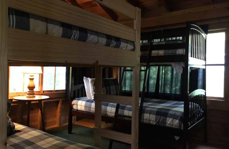 Cabin bunk beds at Linekin Bay Resort.