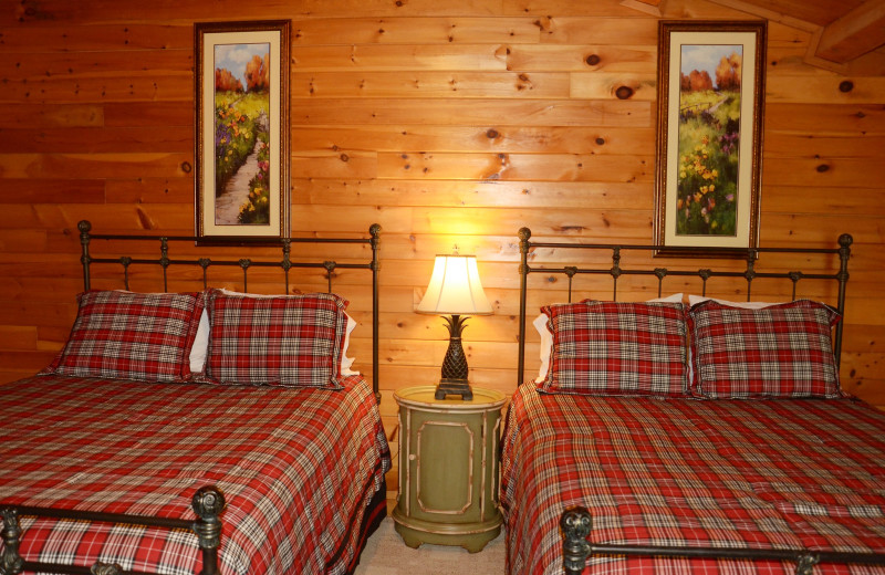 Guest bedroom at Lake Parlin Lodge and Cabins.