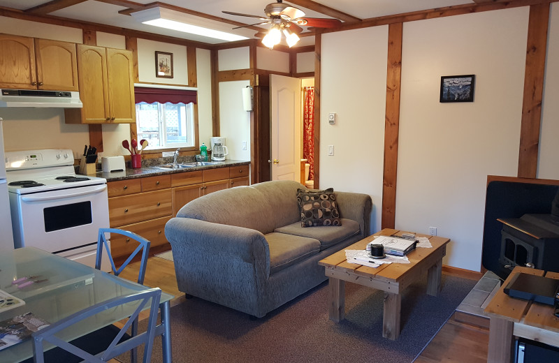 Cabin interior at Expanse Cottages.