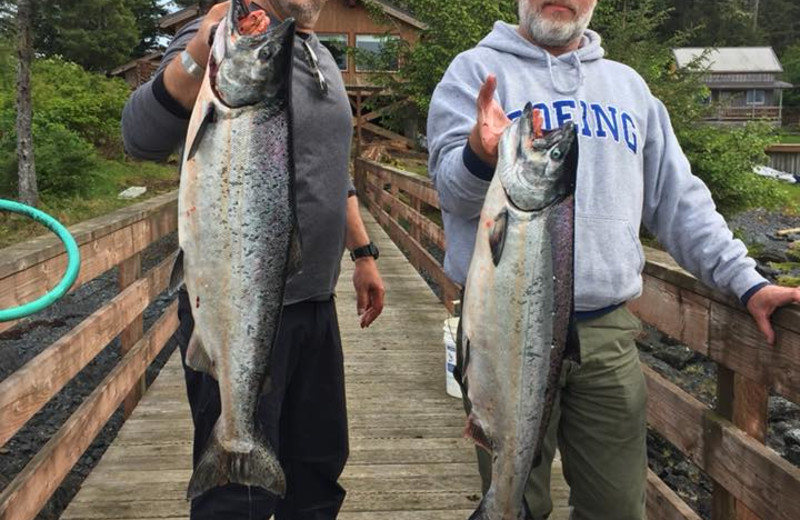 Fishing at Alaska's Big Salmon Lodge.