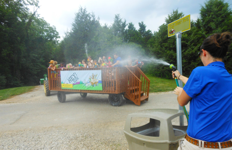 Hay ride at Jellystone Park at Lake Monroe.