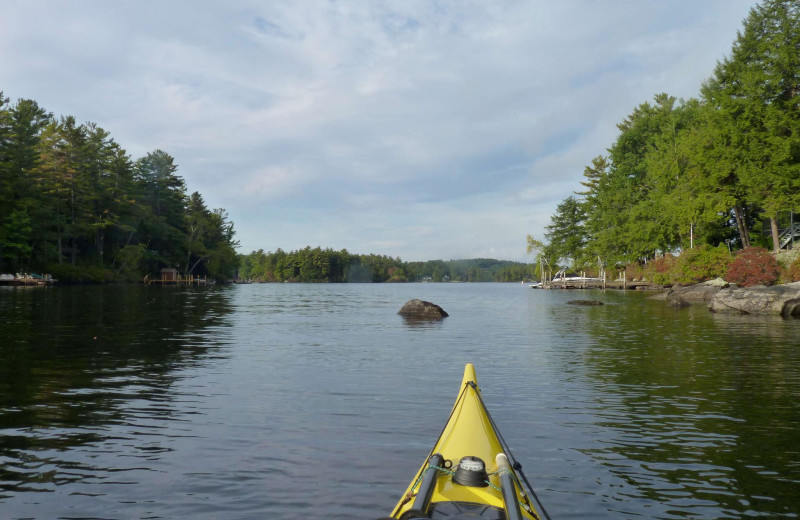 Kayaking near Cathedral Ledge Resort.