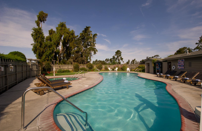 Outdoor pool at Cambria Pines Lodge.