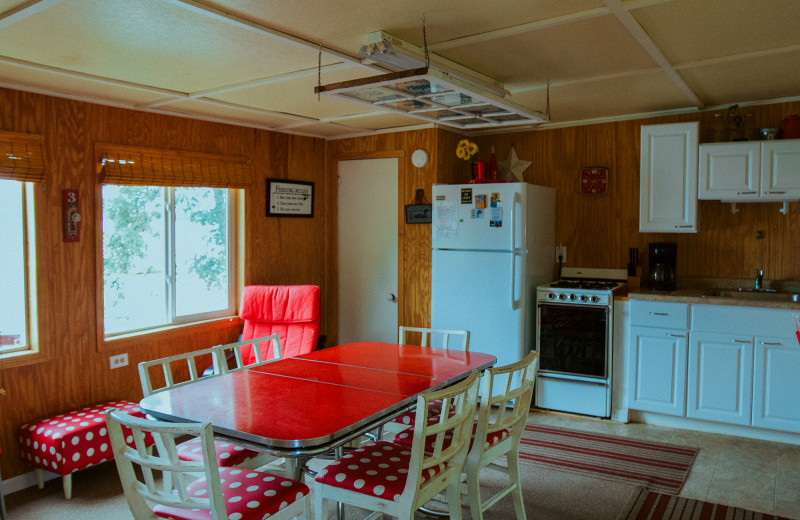 Cabin kitchen at Jacob's Cove.