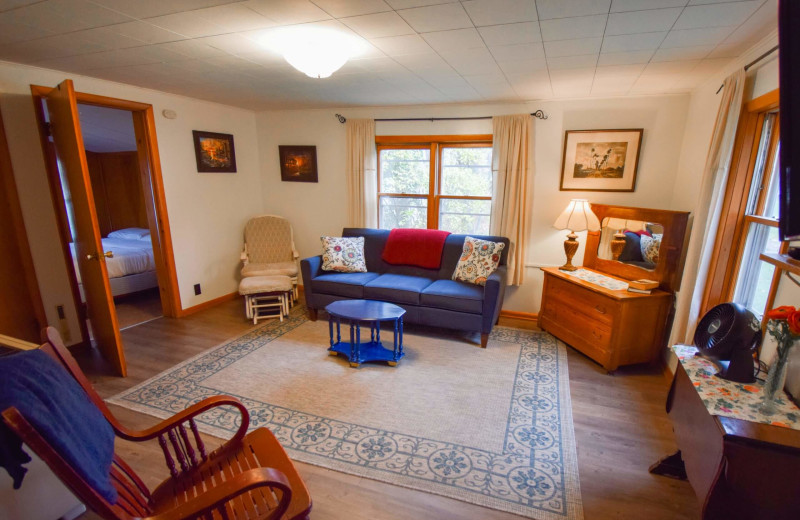 Cabin living room at Mission Springs Resort.