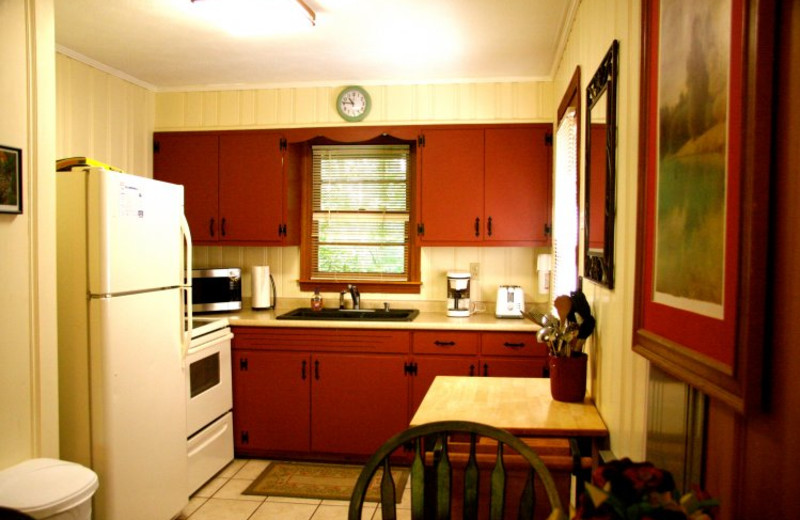 Cabin kitchen at Linville Cabins.