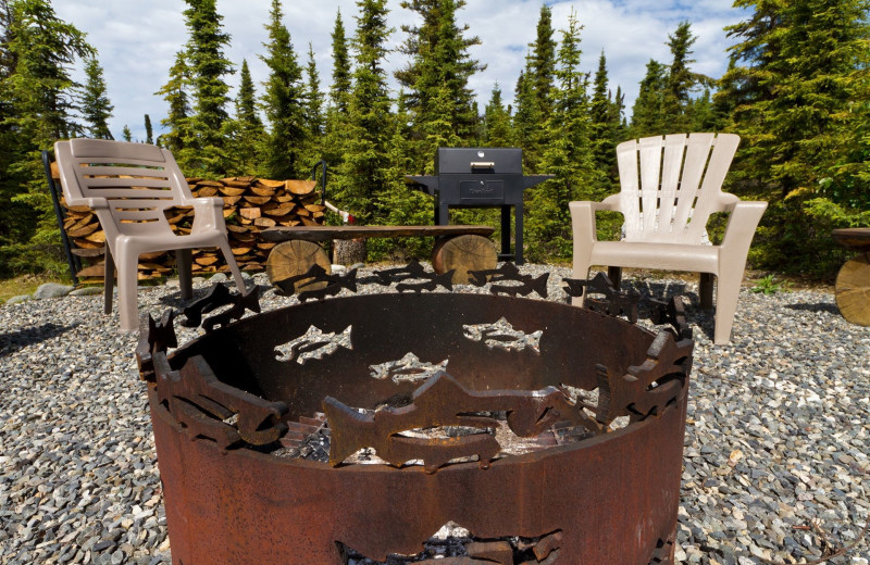 Fire pit at Salmon Catcher Lodge.