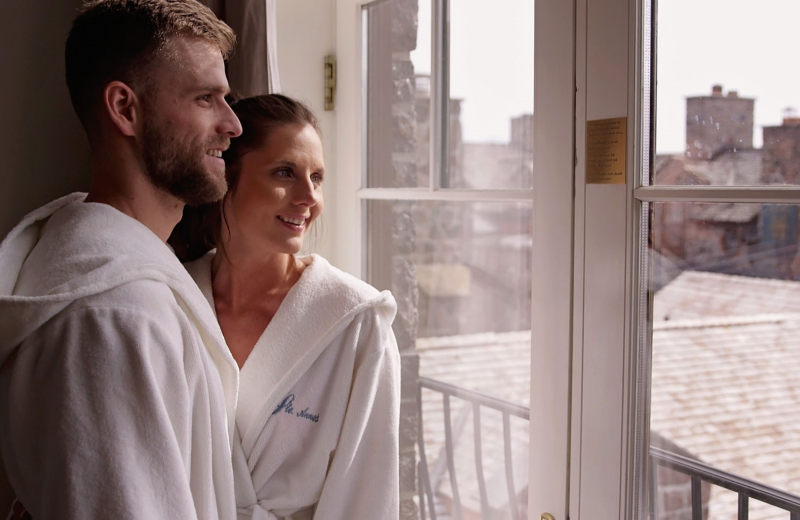 Couple at Ste. Anne's Spa.
