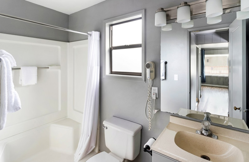 Guest bathroom at Surfrider Resort.