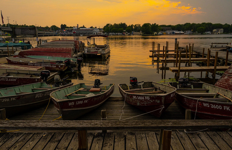 Boats at Doug's Wolf River House.