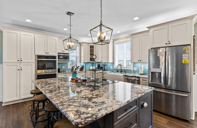 Rental kitchen at Williamson Vacation Rentals.