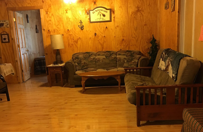 Cabin living room at Linder's HideAway Cabins.