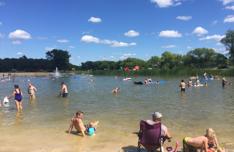 Beach at Yogi Bear's Jellystone Park Warrens.