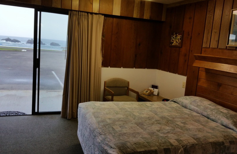 Guest room at Sunset Oceanfront Lodging.