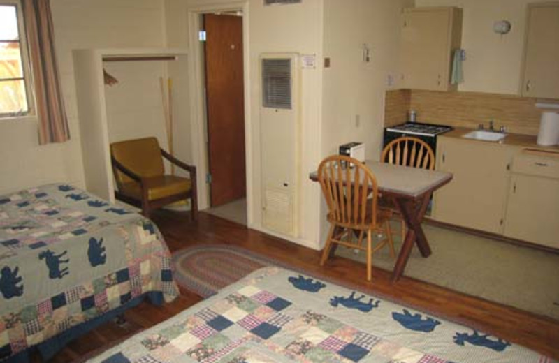 Cabin interior at Redwood Stanley Cabins.