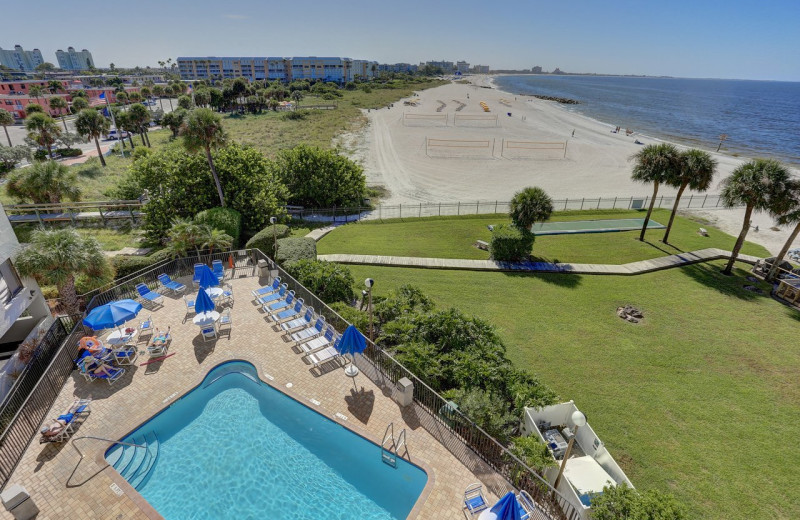 Pool and beach at Caprice Resort.