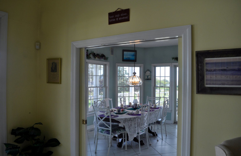 Dining room at A Victorian On The Bay.