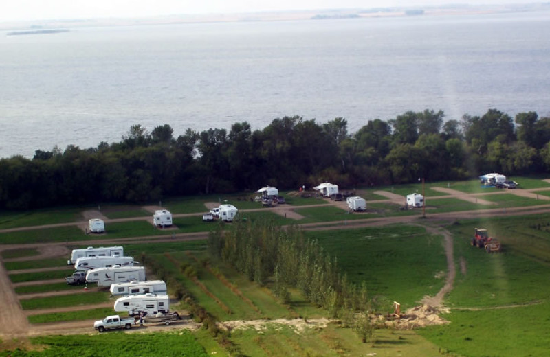 Aerial view of West Bay Resort.
