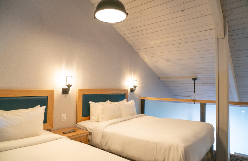 Guest bedroom at Tunnel Mountain Resort