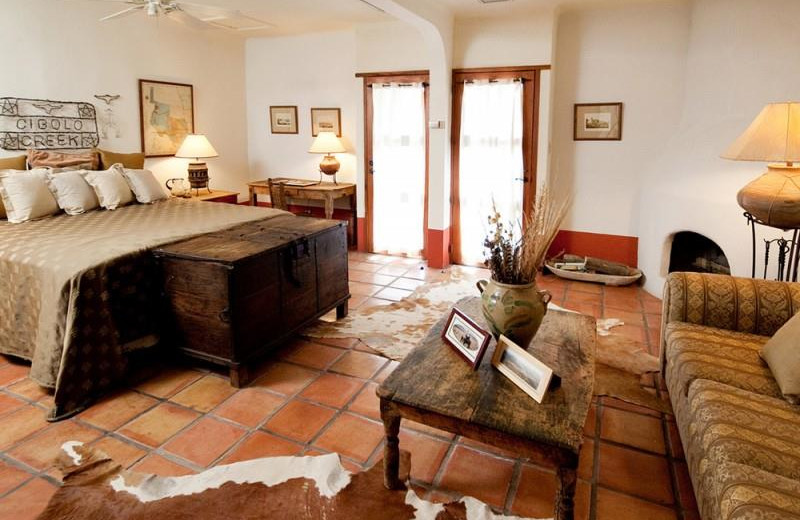 Guest room at Cibolo Creek Ranch.