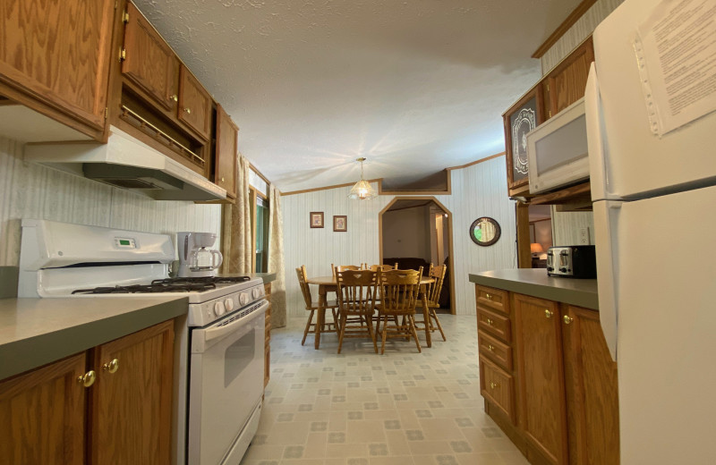 Cabin kitchen at Upper Cullen Resort.