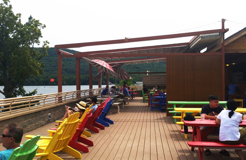 Patio at Surfside on the Lake Hotel & Suites.
