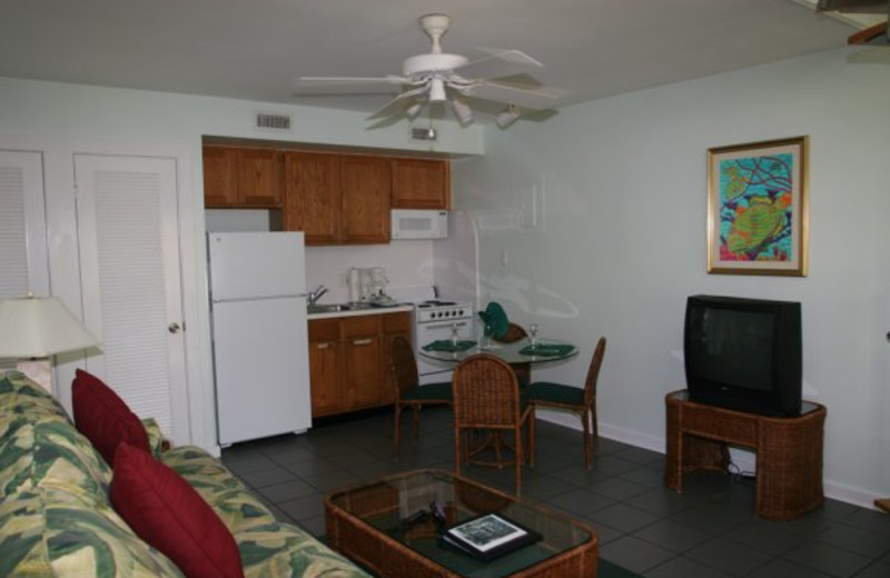 Loft kitchen and living room at The Banyan Resort.