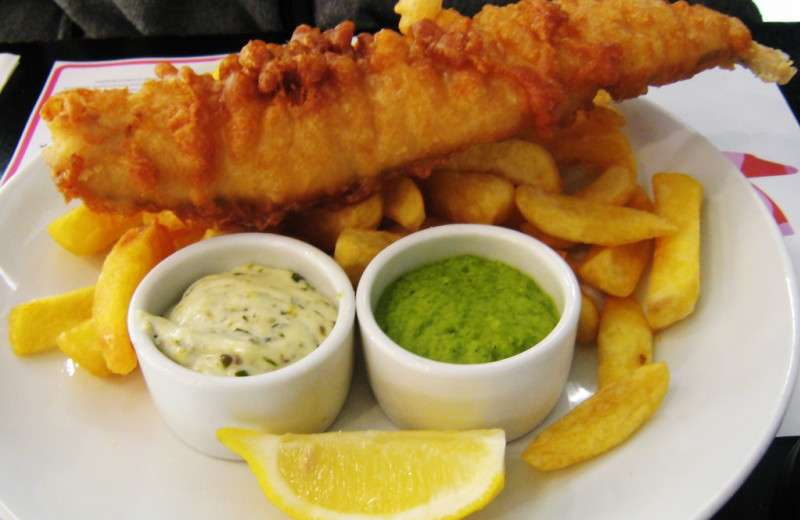 Fish and chips at The Lighthouse Inn at Aransas Bay.