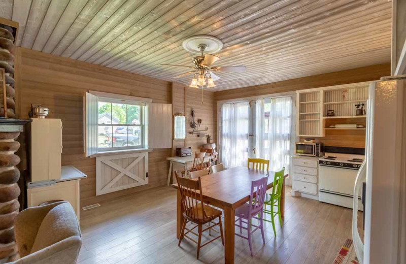 Cabin interior at The Red Door Resort.