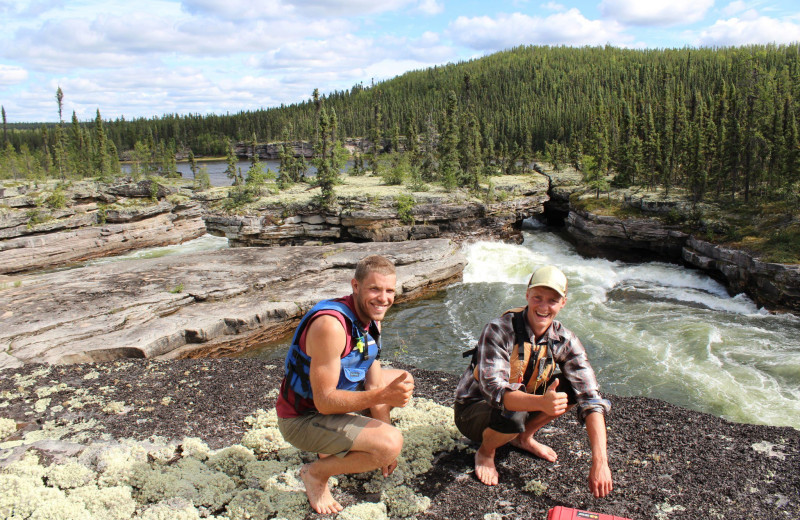 Hiking at Churchill River Canoe Outfitters.