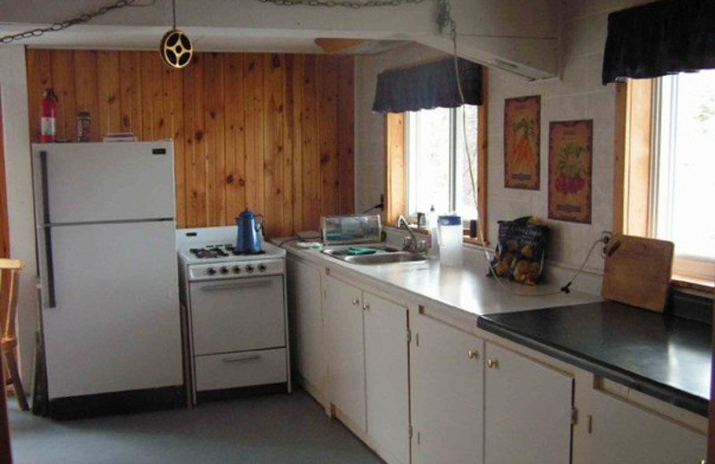 Cabin kitchen at Grey Owl Camp Fly In.