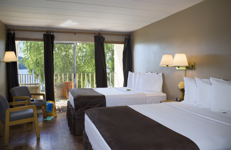 Guest bedroom at Delton Oaks Resort.