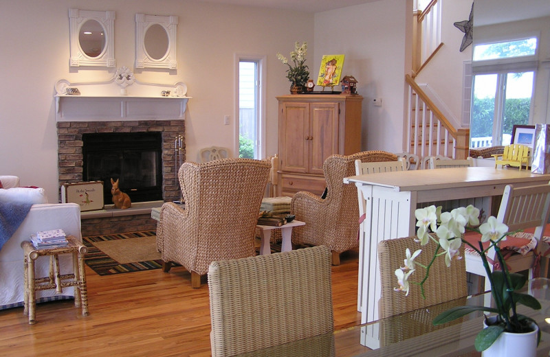 Rental living room at Shorecrest Beach House.