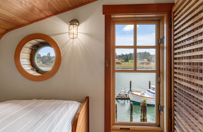 This is the side room to the Captains Suite including two twin beds and a view of the channel. 